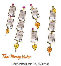 Thai money vector on white background.