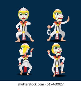 Thai Monkey Hanuman Character Mascot Vector