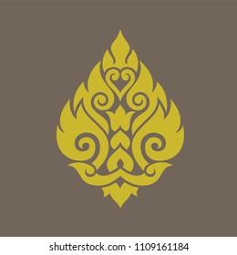 Thai Motif by hand drawn sketch Illustration (Vector)