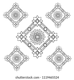 Thai Motif by hand drawn sketch Illustration (Vector)