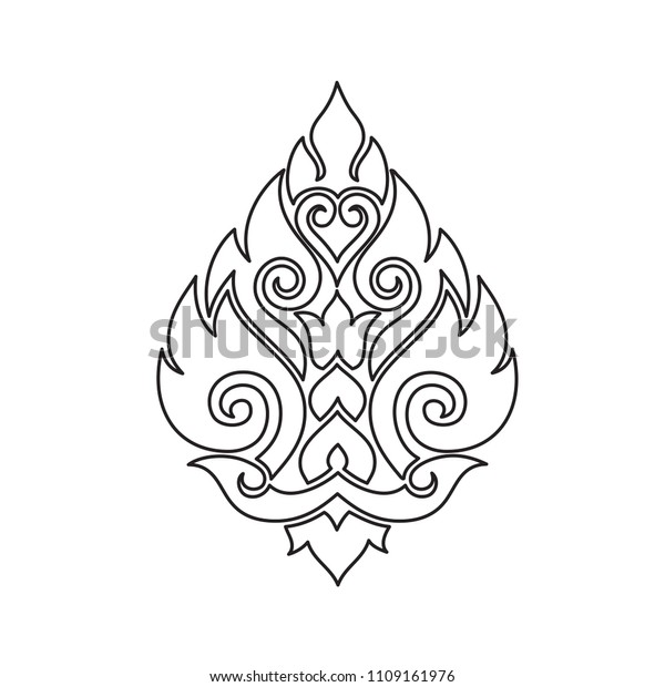 Thai Motif By Hand Drawn Sketch Stock Vector (Royalty Free) 1109161976 ...