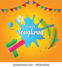 Thai new year songkran vector illustration