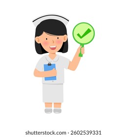 Thai nurse cartoon character. vector