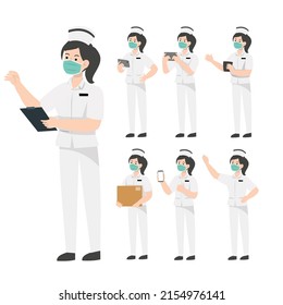 Thai nurse character design presenting concept