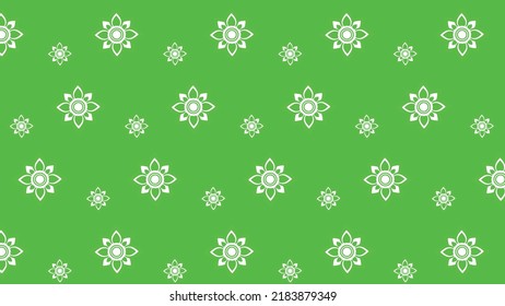 Thai Ornament Pattern Green Color Background