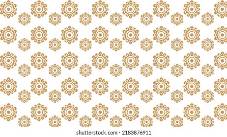 Thai Ornament Pattern Yellow Color Wallpaper