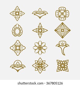 Thai Ornament, Vector Set Of Thai Art Design