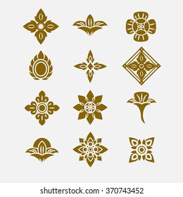 Thai Ornament, Vector Set Of Thai Art Design