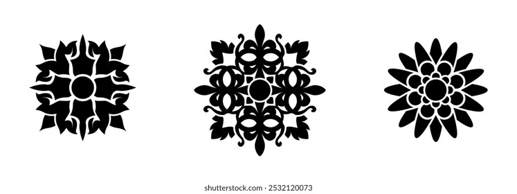 Thai ornaments pack on black colour