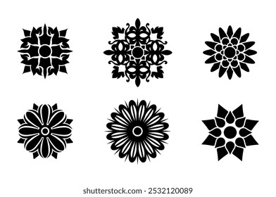 Thai ornaments pack on black colour