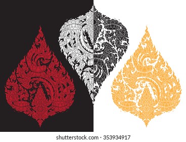 Thai outline stroke, vector pattern