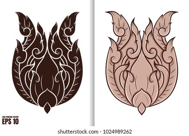 Thai Painting Style Vector Illustration