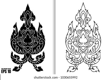 Thai Painting Style Vector Illustration Stock Vector (Royalty Free ...