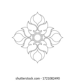 Thai pattern art design mandala.mandala vector use for coloring.