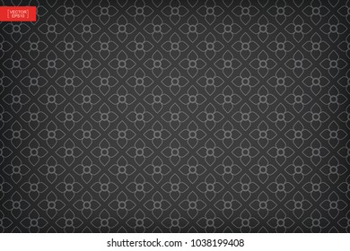 Thai pattern background of flower element. Asian traditional art design. Vector illustration.