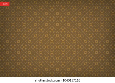 Thai pattern background of flower element. Asian traditional art design. Vector illustration.