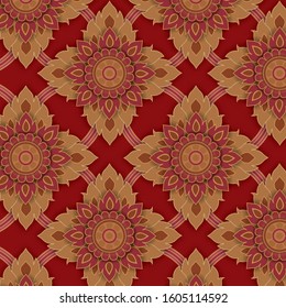 thai pattern background vintage vector