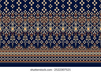 Thai pattern background,Thai flower pattern,geometric ethnic oriental pattern,Thai sarong,Aztec style,abstract background,vector illustration.design for texture,fabric,clothing,Thai sarong,print.