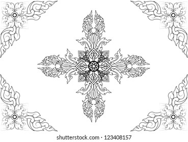 Thai pattern can be apply for tattoo ,pattern or background