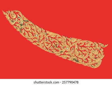 Thai pattern carving - Thai pattern carving is Thai art that using for decorate Thai architecture, Royal Barge or anything in Thai arts. Thai symbol with copy space