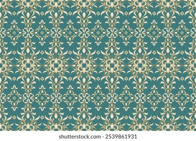 Thai pattern and damask.A vibrant green image combined with the unique charm of Thai and damask patterns creates a beautiful and harmonious design.