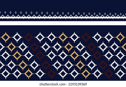 Thai pattern fabric on indigo background