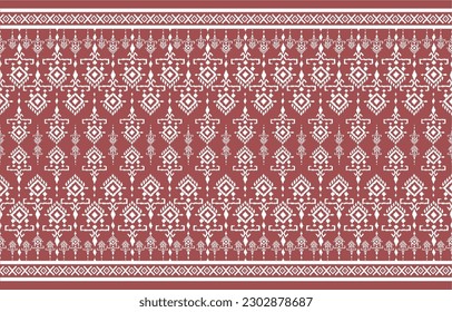 Thai pattern figure tribal Thai geometric ethnic oriental pattern traditional on blue background.Aztec style,embroidery,abstract,vector illustration.design for texture,fabric,clothing,wrapping,carpet.