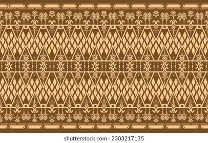 Thai pattern figure tribal Thai geometric ethnic oriental pattern traditional on blue background.Aztec style,embroidery,abstract,vector illustration.design for texture,fabric,clothing,wrapping,carpet.