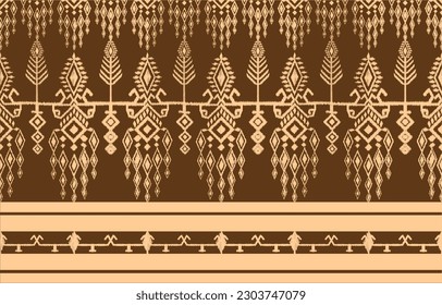 Thai pattern figure tribal Thai geometric ethnic oriental pattern traditional on background.Aztec style,embroidery,abstract,vector illustration.design for texture,fabric,clothing,wrapping,carpet.