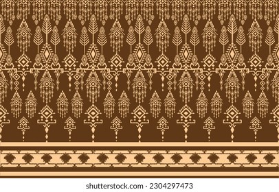 Thai pattern figure tribal Thai geometric ethnic oriental pattern traditional on background.Aztec style,embroidery,abstract,vector illustration.design for texture,fabric,clothing,wrapping,carpet.