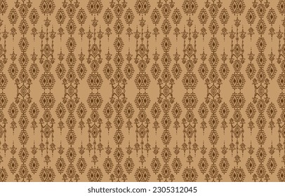 Thai pattern figure tribal Thai geometric ethnic oriental pattern traditional on background.Aztec style,embroidery,abstract,vector illustration.design for texture,fabric,clothing,wrapping,carpet.