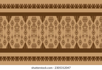 Thai pattern figure tribal Thai geometric ethnic oriental pattern traditional on background.Aztec style,embroidery,abstract,vector illustration.design for texture,fabric,clothing,wrapping,carpet.