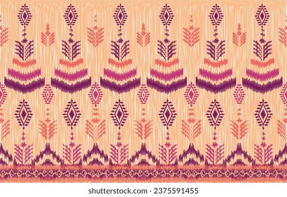 Thai pattern figure tribal Thai geometric ethnic oriental pattern traditional on background.Aztec style,embroidery,abstract,vector illustration.design for texture,fabric,clothing,wrapping,carpet.