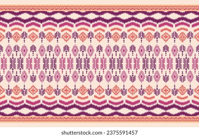 Thai pattern figure tribal Thai geometric ethnic oriental pattern traditional on background.Aztec style,embroidery,abstract,vector illustration.design for texture,fabric,clothing,wrapping,carpet.