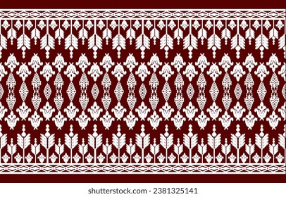 Thai pattern figure tribal Thai geometric ethnic oriental pattern traditional on background.Aztec style,embroidery,abstract,vector illustration.design for texture,fabric,clothing,wrapping,carpet.