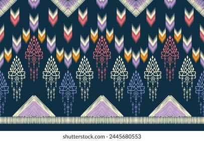 Thai pattern figure tribal Thai geometric ethnic oriental pattern traditional on background.Aztec style,embroidery,abstract,vector illustration.design for texture,fabric,clothing,wrapping,carpet.