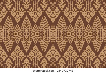 Patrón tailandés figura tribal tailandés geométrico étnico oriental patrón tradicional background.Aztec estilo, bordado, abstracto, Ilustración vectorial.design para textura, tela, ropa, envoltura, alfombra.