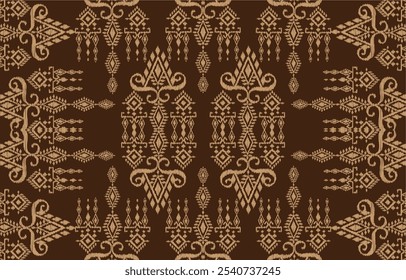 Thai pattern figure tribal Thai geometric ethnic oriental pattern traditional background.Aztec style,embroidery,abstract,vector illustration.design for texture,fabric,clothing,wrapping,carpet.