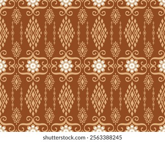 Thai pattern figure tribal Thai geometric ethnic oriental pattern traditional on background.Aztec style,embroidery,abstract,vector illustration.design for texture,fabric,clothing,wrapping,carpet.