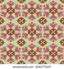 thai pattern, floral symmetry, traditional style, elegant textile, seamless design

