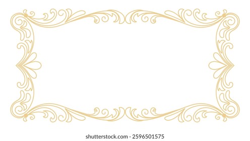 Thai pattern frame, abstract pattern, vintage text border, gold frame