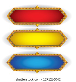 Thai pattern frame gold frame frame for decoration greeting card wedding card