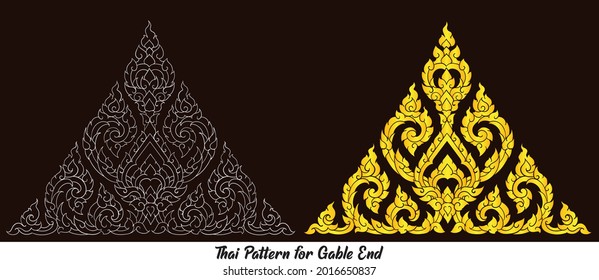 Thai pattern for gable end line kra-nok