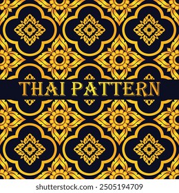 Thai pattern golden asia culture graphic element