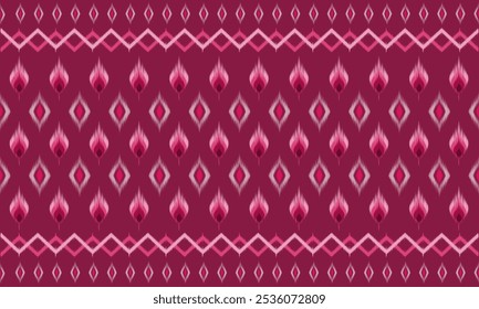 Patrón tailandés, tela ikat, patrón étnico, Ilustración vectorial geométrica sin costuras. Diseñado para el fondo o la impresión en tela, Fondo de pantalla, alfombra, ropa, batik, funda de almohada o cortina.