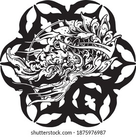 Thai pattern mixed Roman painting vector