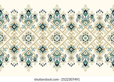 Thai pattern on background,Thai flower pattern,geometric ethnic oriental pattern,Thai sarong,Aztec style,abstract background,vector illustration.design for texture,fabric,clothing,Thai sarong,print.