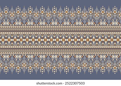 Padrão tailandês no plano de fundo,Padrão de flores tailandês,Padrão étnico oriental geométrico,Sarong tailandês,Estilo asteca,plano de fundo abstrato,Vetor illustration.design para textura,tecido,roupas,Sarong tailandês,impressão.