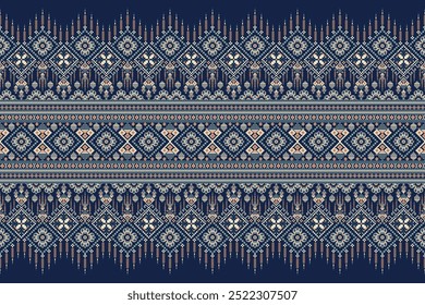 Thai pattern on background,Thai flower pattern,geometric ethnic oriental pattern,Thai sarong,Aztec style,abstract background,vector illustration.design for texture,fabric,clothing,Thai sarong,print