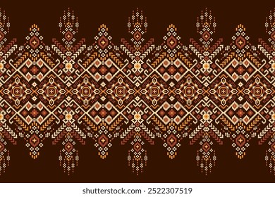 Thai pattern on background,Thai flower pattern,geometric ethnic oriental pattern,Thai sarong,Aztec style,abstract background,vector illustration.design for texture,fabric,clothing,Thai sarong,print.